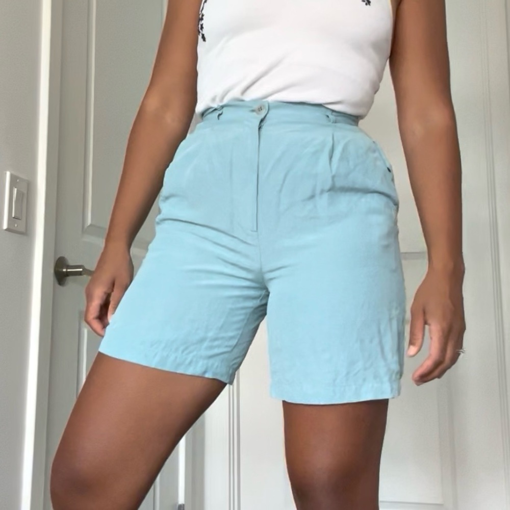 Classiques Entier Tailored Bermuda Shorts, Size 4, Sea Blue